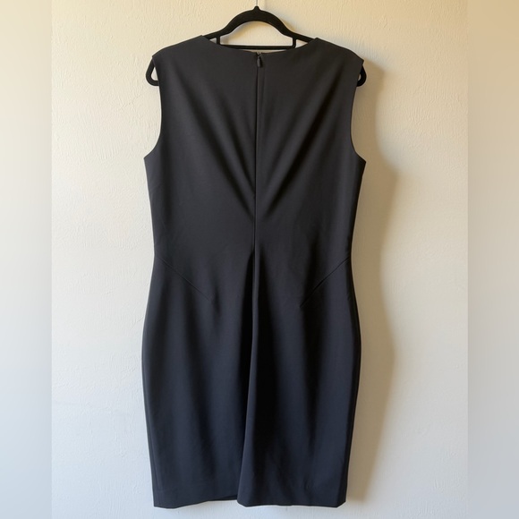 HUGO BOSS Black Midi Sheath Dress Women’s Size 10 Virgin Wool - Picture 3 of 15